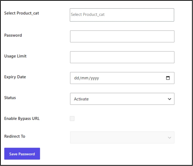 Choosing which WooCommerce product categories to password protect