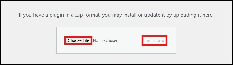 Uploading the Password Protected Pro ZIP file using Choose File and Install Now in WordPress