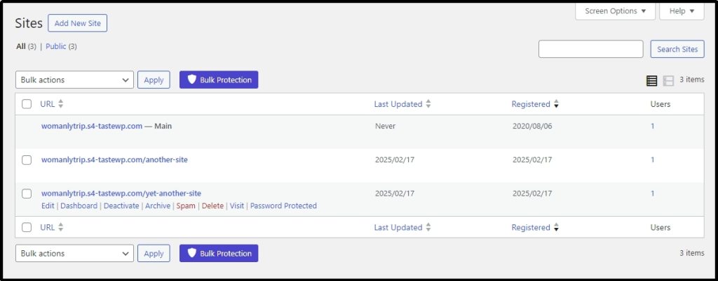 "Bulk Protection" button in the UI.