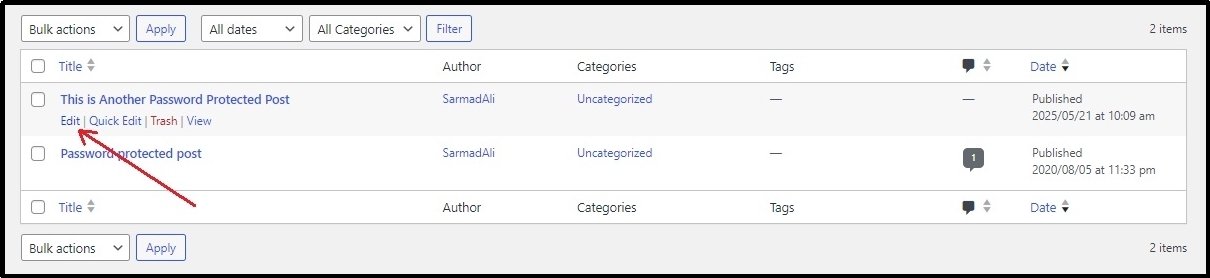 Checkbox to enable password protection.