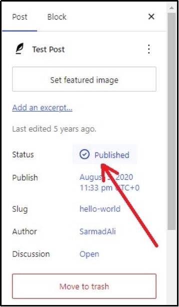 Post visibility set to password protected.