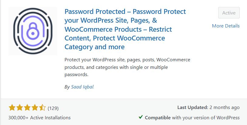 Basic password protection settings