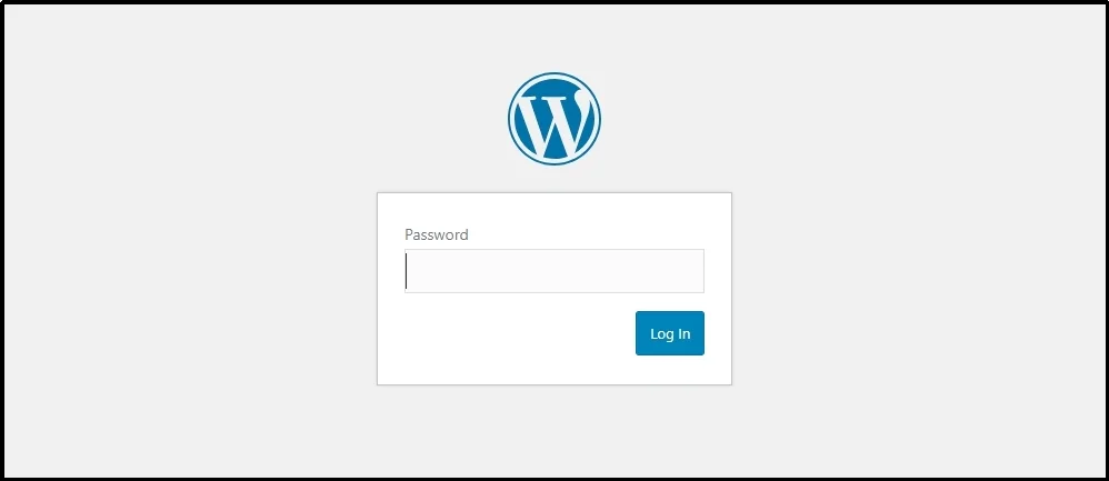 Website password entry screen.