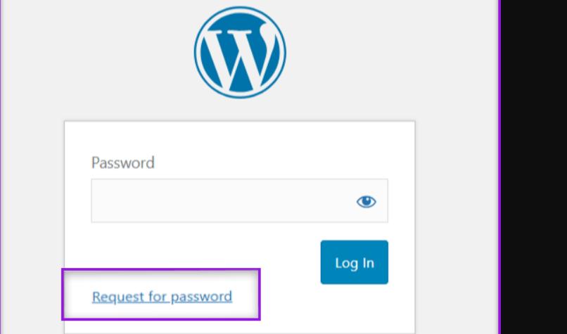 Password request form