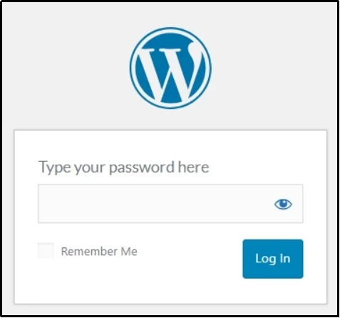 Password input field.