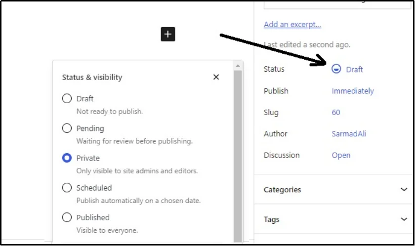 WordPress search engine visibility option in Reading Settings