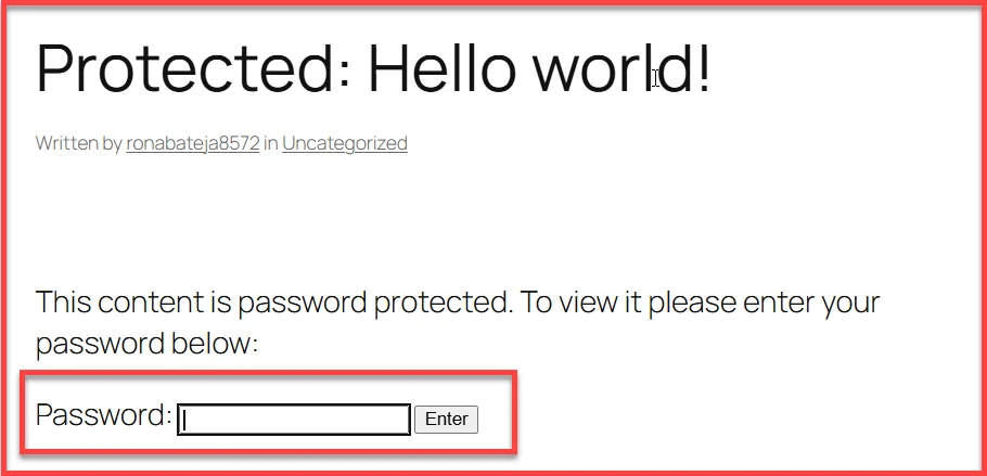 Securing your WordPress site with a password