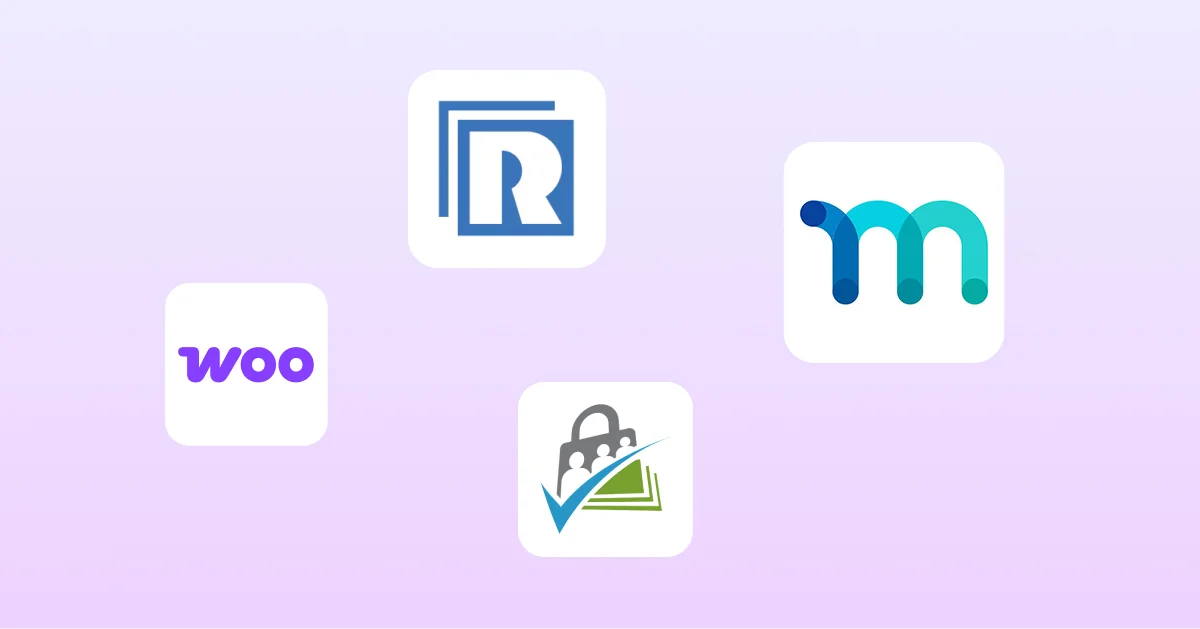 Logos of four popular WordPress membership plugins