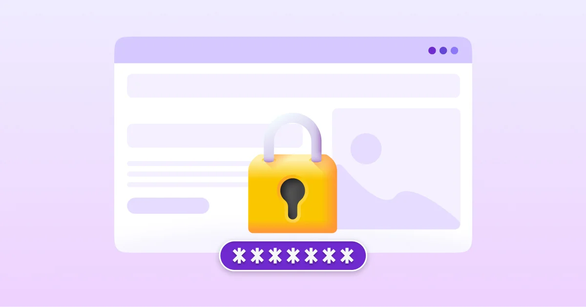 Padlock locking a WordPress page behind a password field