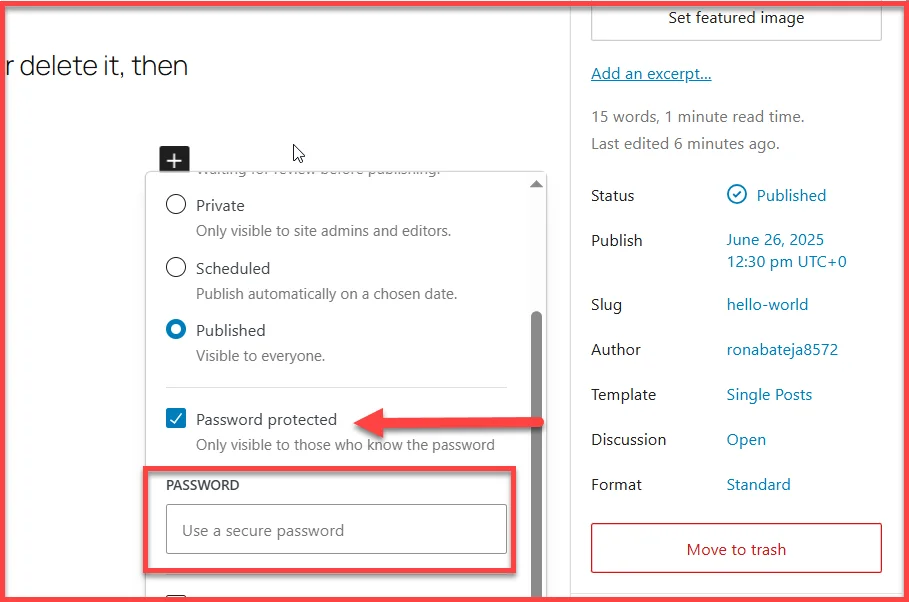 Lock icon symbolizing WordPress content security