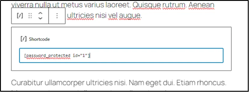Place shortcode block at the top of WordPress editor