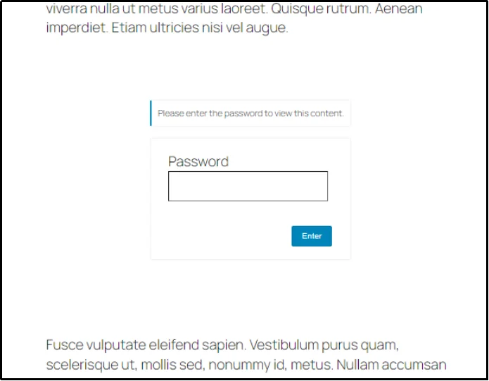 WordPress post requires a password to view protected content
