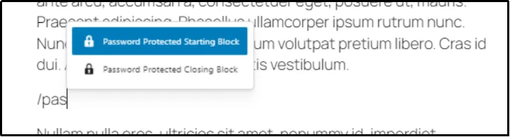 Two password-protected content sections in a single WordPress post
