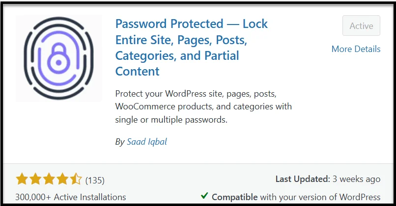 Password Protected plugin by Saad Iqbal – WordPress security feature overview
