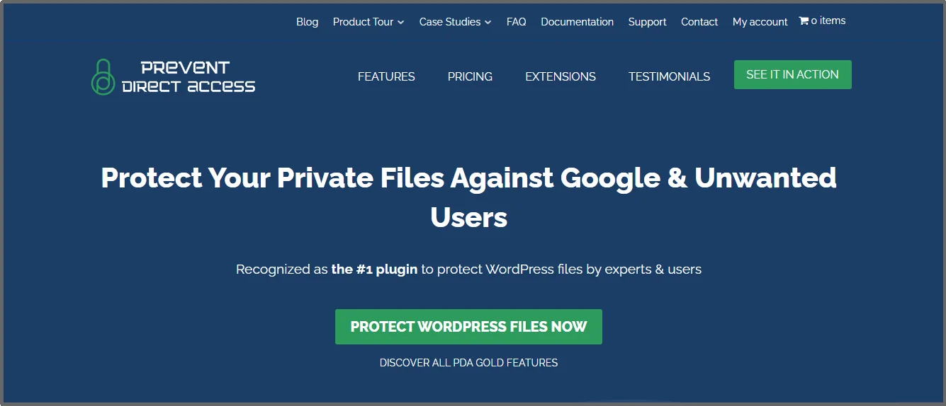 Prevent Direct Access plugin for securing WordPress files