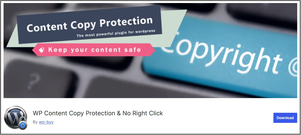WP Content Copy Protection plugin to stop content theft