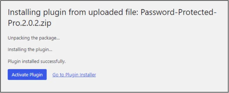 Activating the uploaded plugin in WordPress