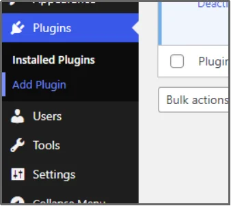 Click on the “Add Plugin” option in WordPress dashboard