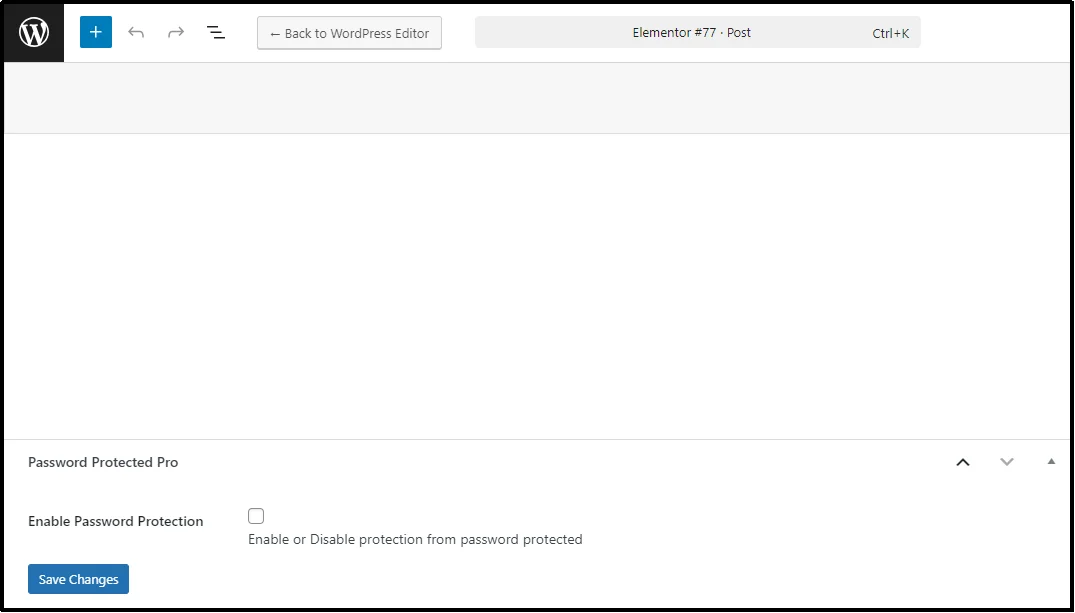 Option box to enable password protection for a post type