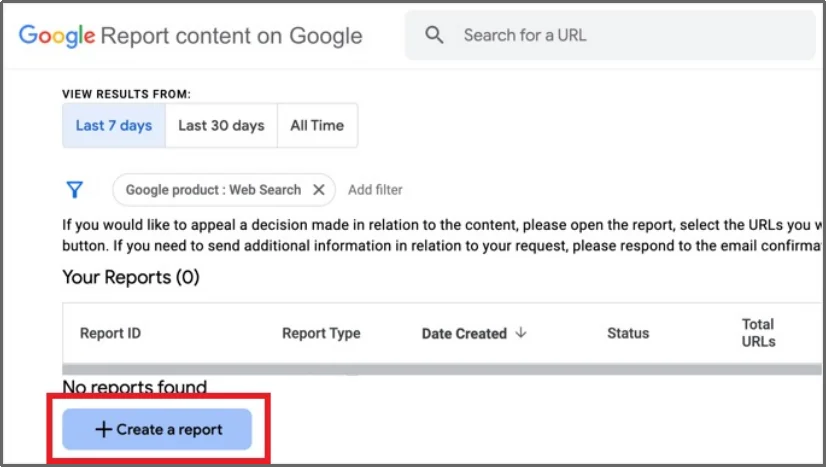 Google Search Console copyright removal tool for stolen WordPress content