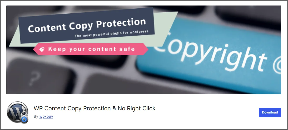 WordPress content copy protection to disable text selection and right-click