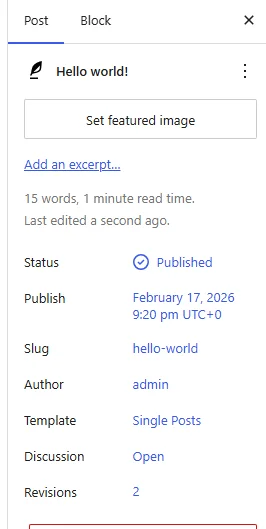 Click on the Posts tab in WordPress dashboard