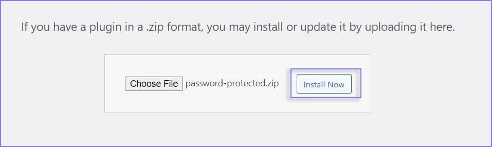 Installing a WordPress plugin from zip file