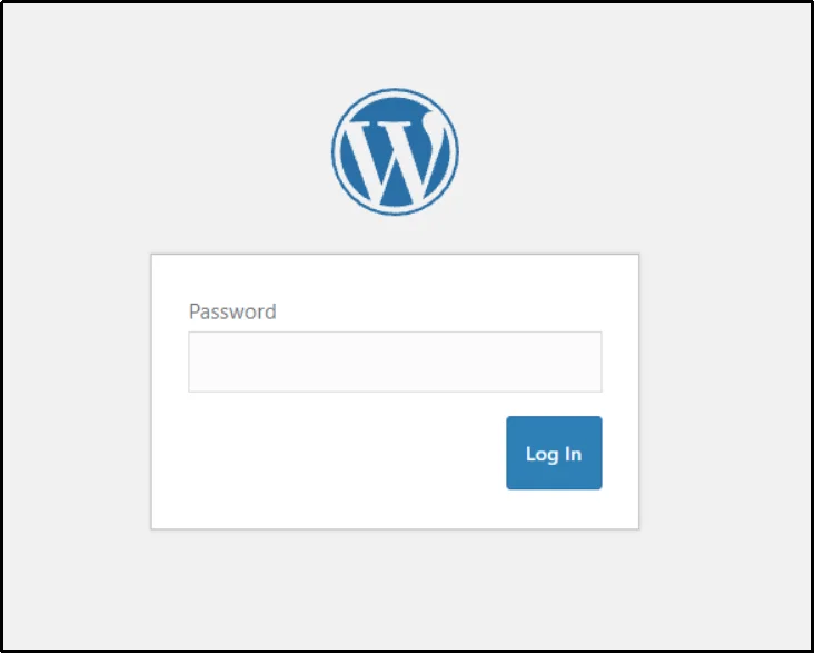 Password Protected login screen shown to visitors before they can view a protected WordPress post