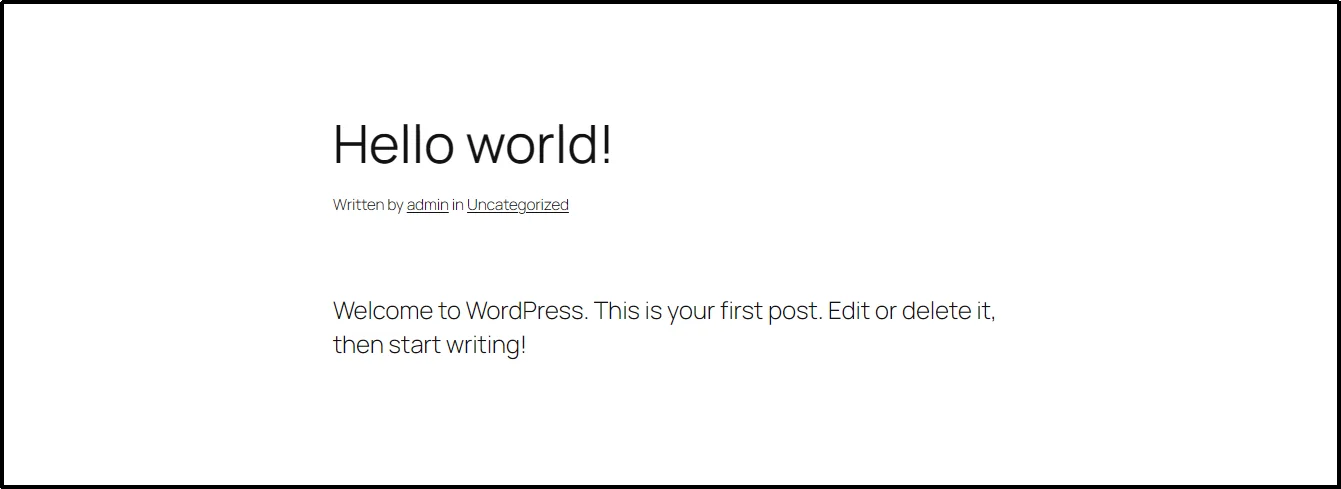 WordPress post content displayed after entering the correct password