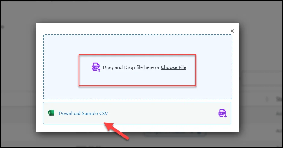 Download sample CSV file for bulk password import in Password Protected Pro