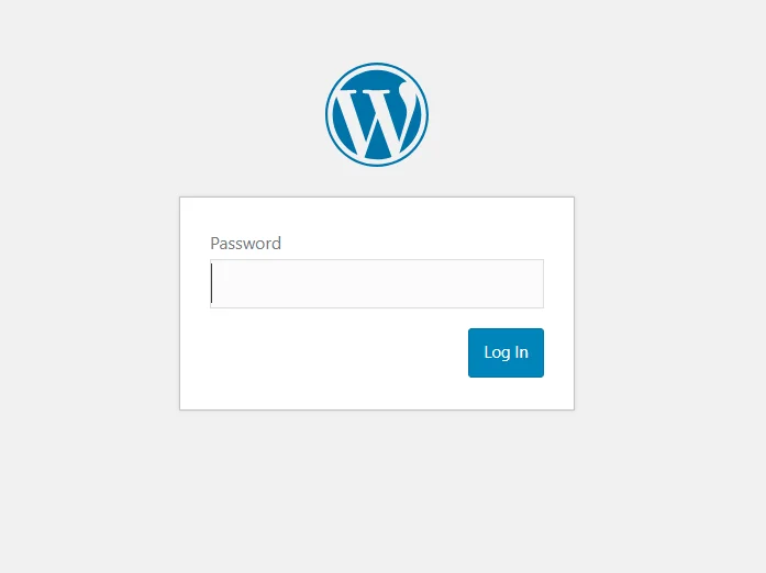 Click Log In to access the protected WordPress content