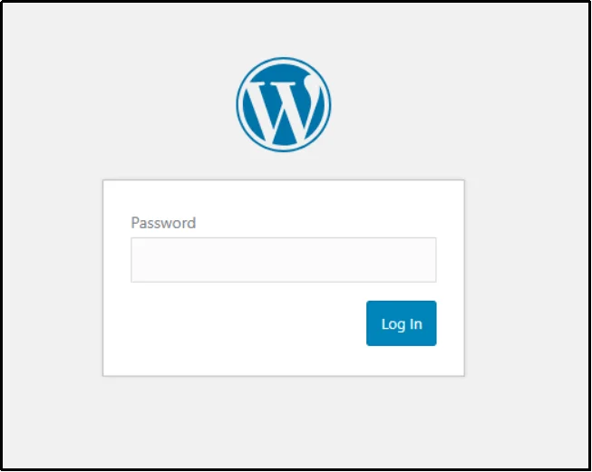Enter the password to access the protected WordPress page