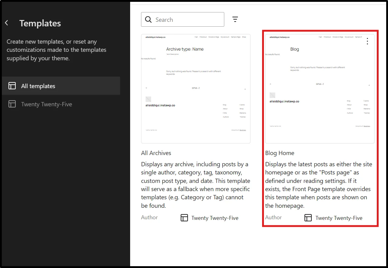 Choosing a block location to display categories in WordPress