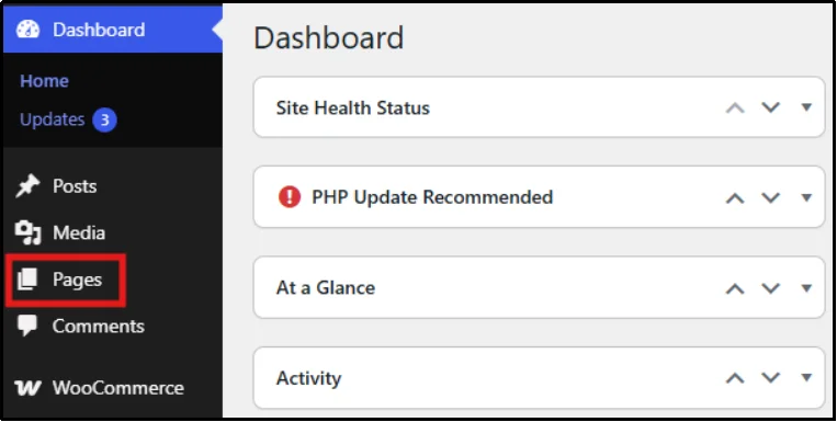 WordPress Pages content type