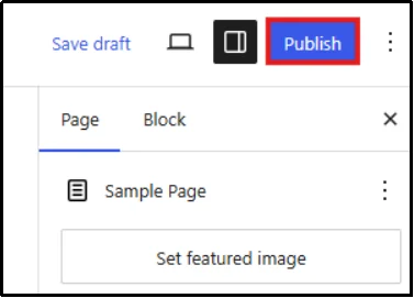 Schedule a WordPress page by selecting a publish date in the Publish settings