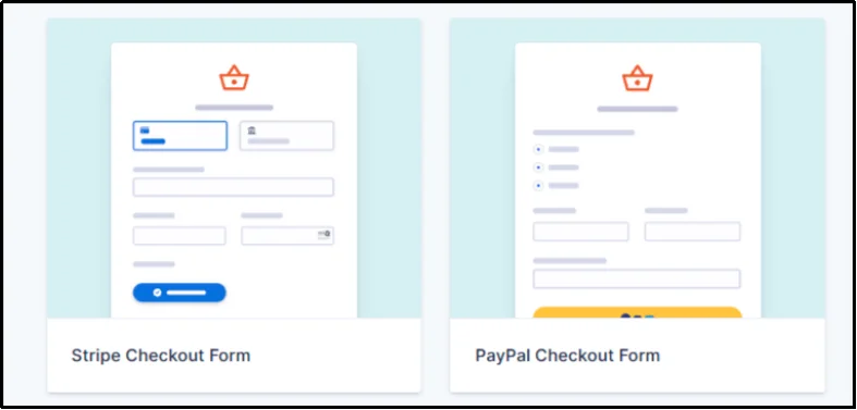 Gravity Forms Stripe and PayPal checkout form templates